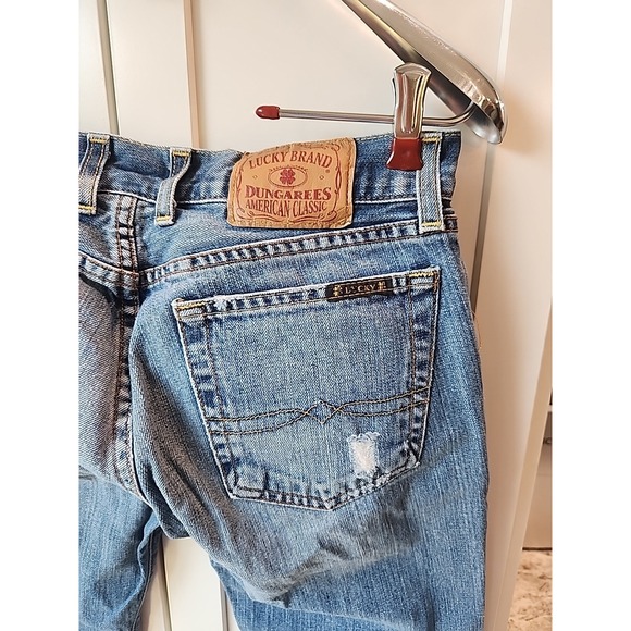 Womens Lucky Brand Dream Cuffed Cropped Blue Jeans sz 2‎ Button Fly - Picture 4 of 7